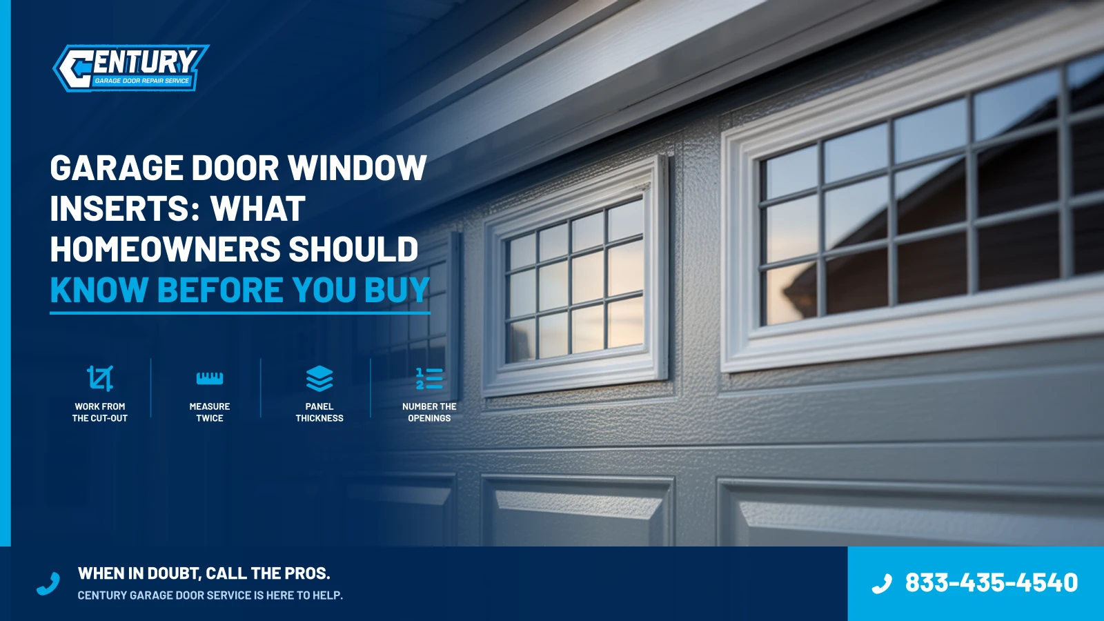 Garage Door Window Inserts: What Homeowners Should Know Before You Buy - Century Garage Door Service