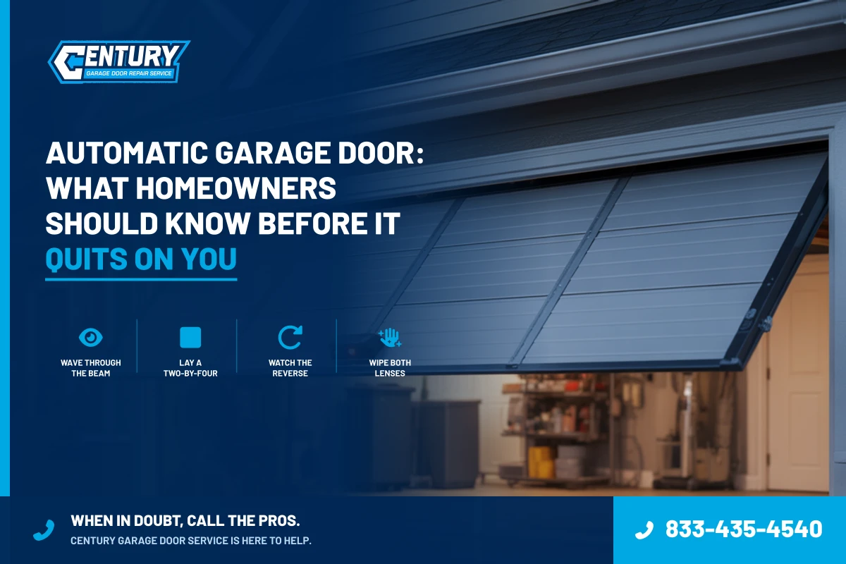 Automatic Garage Door: What Homeowners Should Know Before It Quits On You - Century Garage Door Service