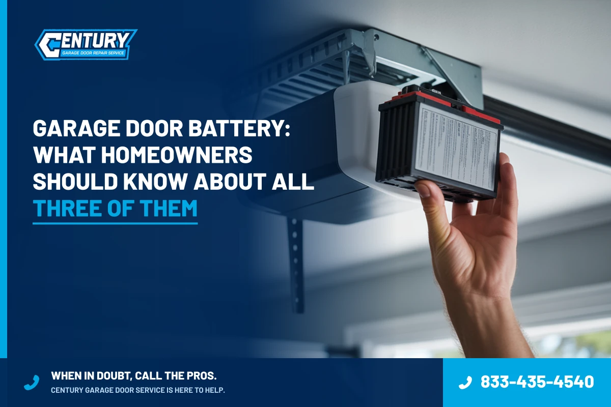 Garage Door Battery: What Homeowners Should Know About All Three of Them - Century Garage Door Service