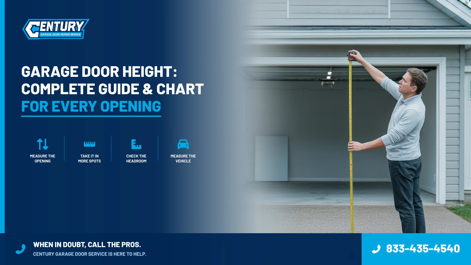 Garage Door Height: Complete Guide & Chart for Every Opening - Century Garage Door Service