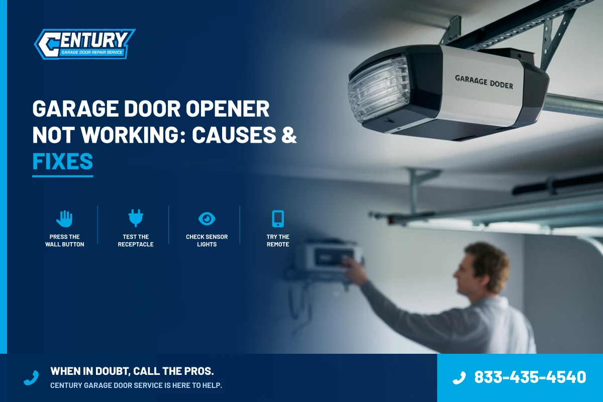 Garage Door Opener Not Working: Causes & Fixes - Century Garage Door Service