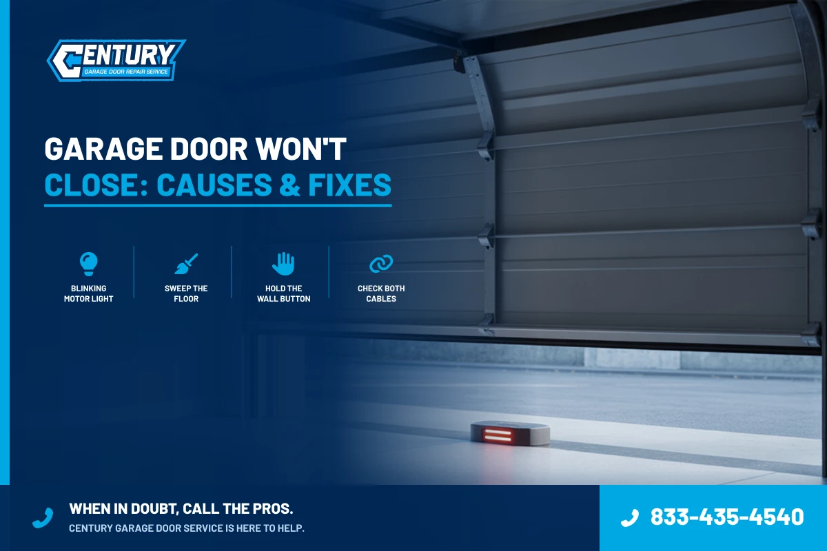 Reliable Garage Door Repair & Installation Services 14 Garage Door Won't Close: Causes & Fixes - Century Garage Door Service