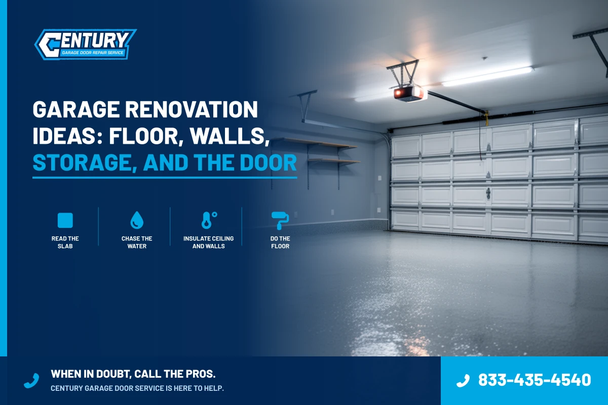 Garage Renovation Ideas: Floor, Walls, Storage, and the Door - Century Garage Door Service