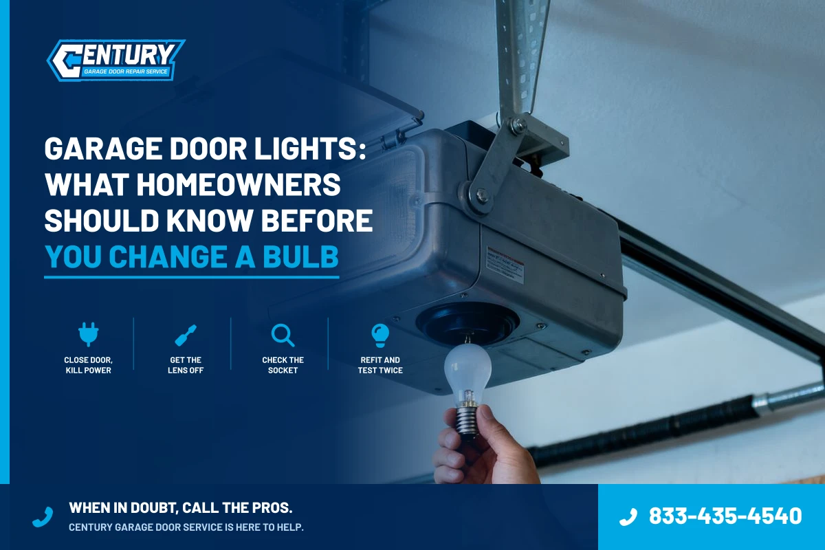 Reliable Garage Door Repair & Installation Services 14 Garage Door Lights: What Homeowners Should Know Before You Change a Bulb - Century Garage Door Service