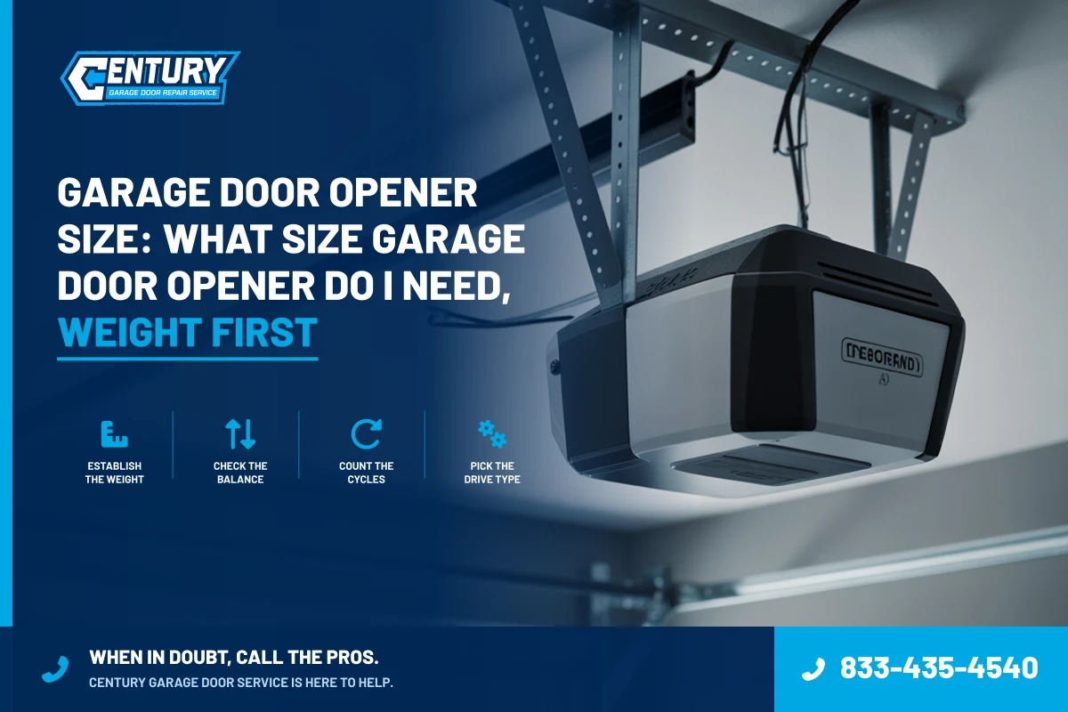 Reliable Garage Door Repair & Installation Services 15 Garage Door Opener Size: what size garage door opener do i need, weight first - Century Garage Door Service