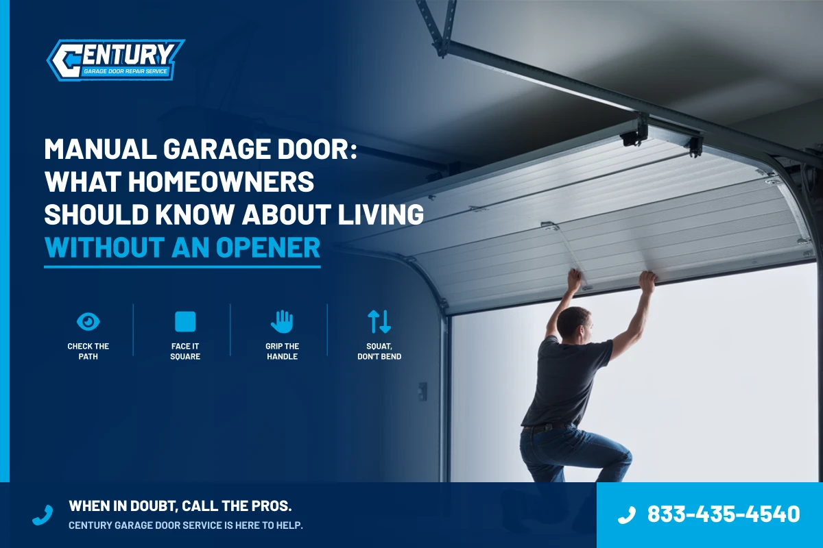 Manual Garage Door: What Homeowners Should Know About Living Without an Opener - Century Garage Door Service